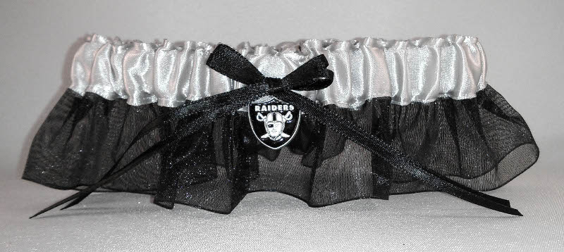 Las Vegas Raiders Inspired Garter with Licensed Charm